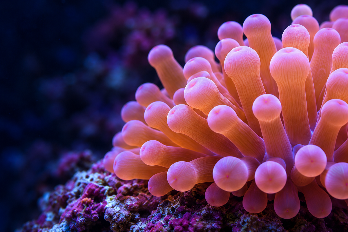 Pink bubble tip anemone