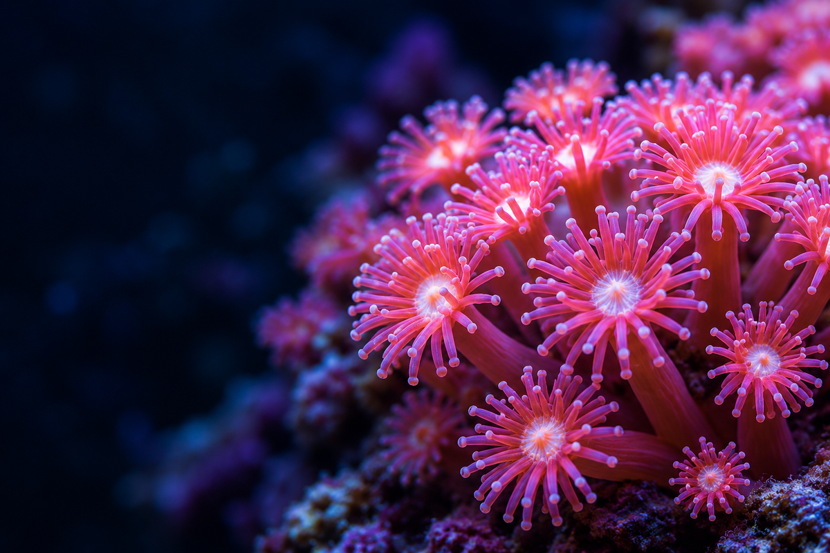 Pink Goniopora polyps